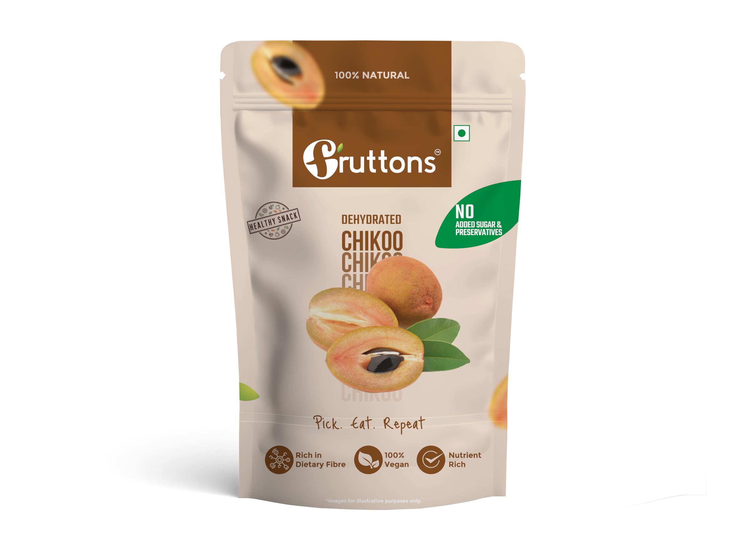 kyomineee  silicoco 2点 Fruttons Dehydrated Chikoo | Natural Dried Sapota | Pack of 2 | No